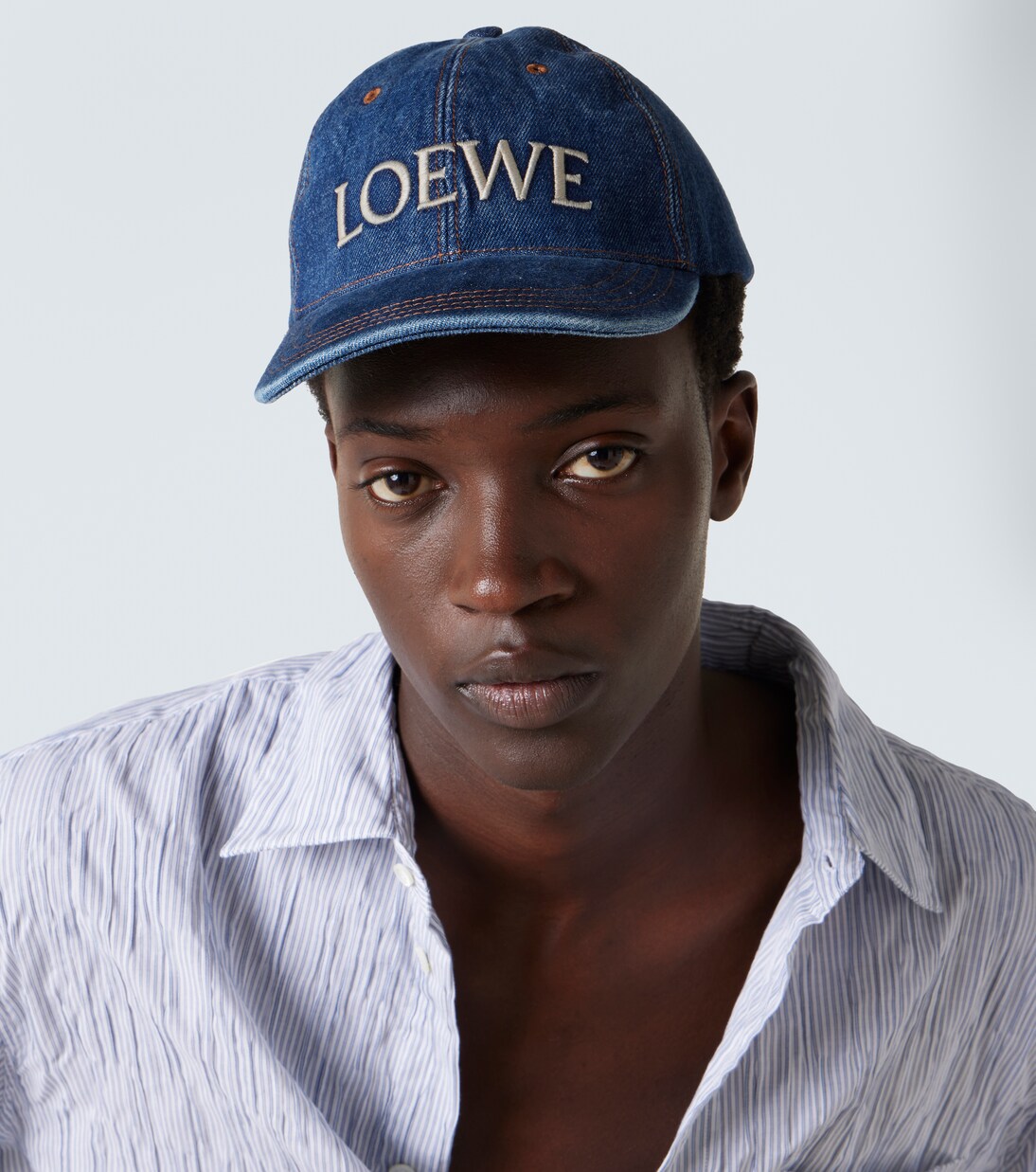 Logo denim baseball cap in blue - Loewe | Mytheresa