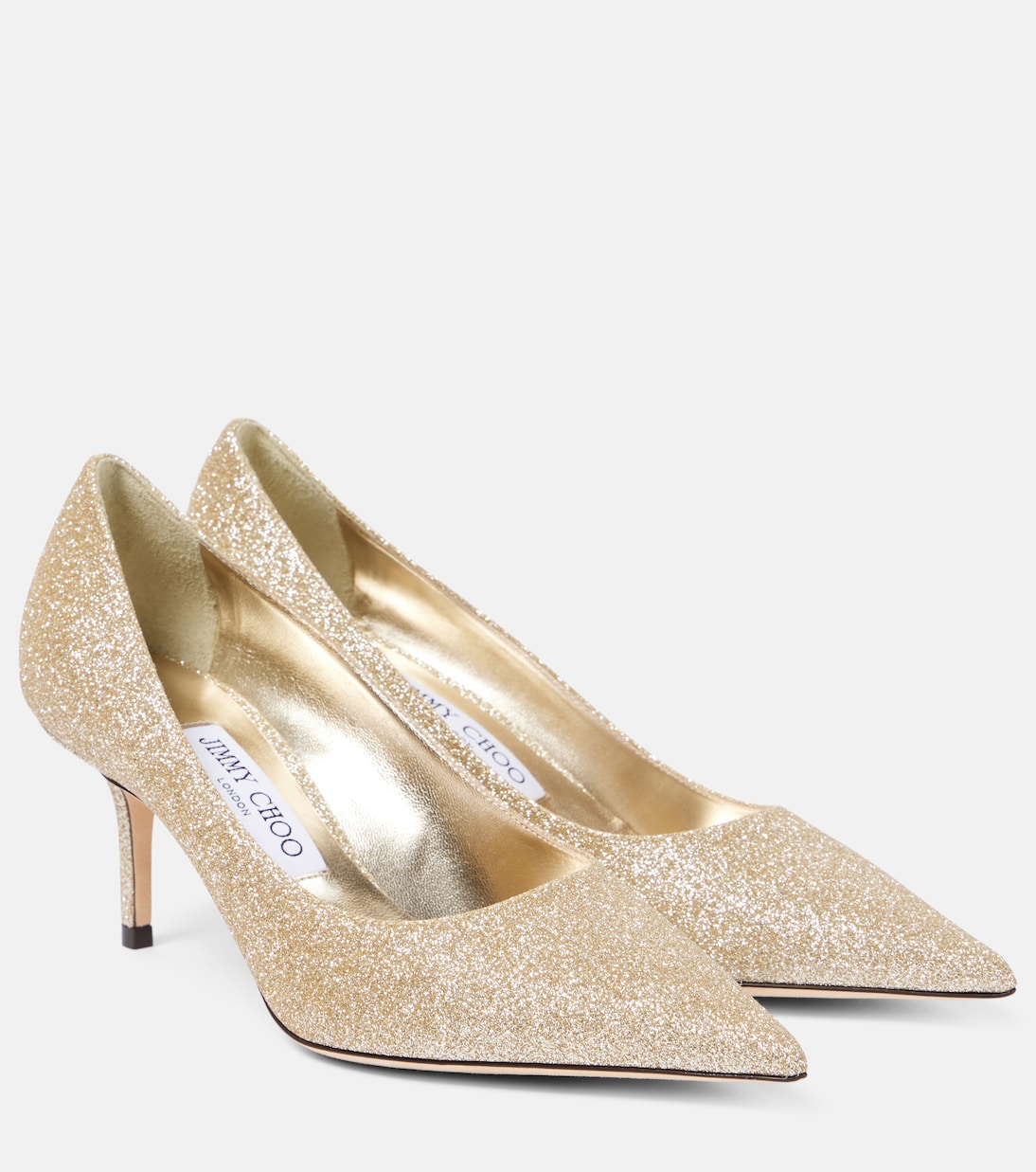 JIMMY CHOO グリッター ハイヒール 38 ハーフ ラメ ゴールド JIMMY