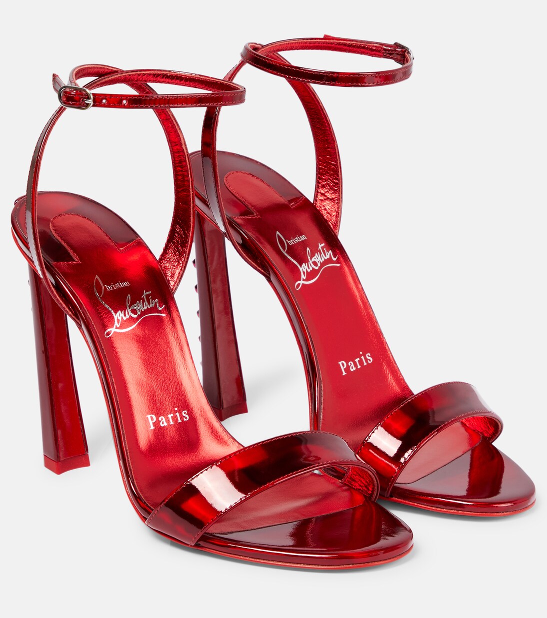 Condorapik Queen 100 leather sandals in red - Christian Louboutin