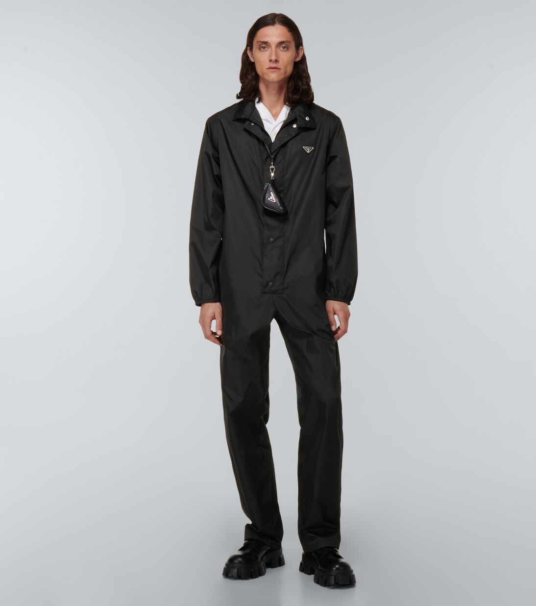 Re-Nylon high-neck jumpsuit in black - Prada | Mytheresa