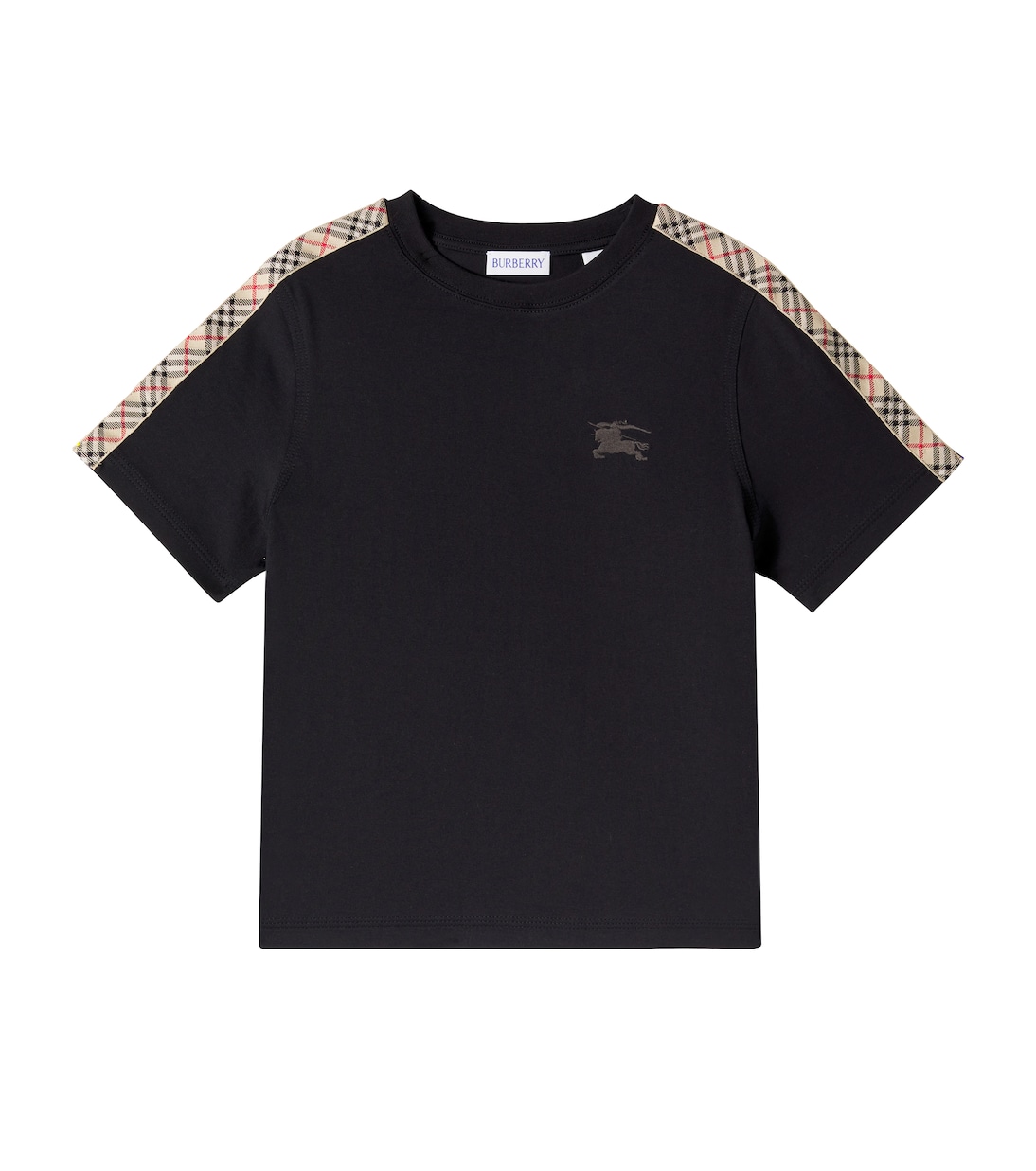Burberry Check EKD cotton jersey T-shirt in black - Burberry Kids