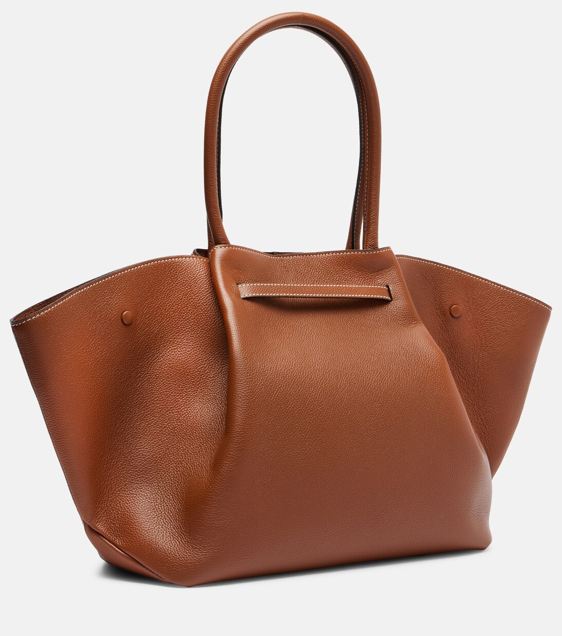 New York leather tote bag in beige - De Mellier | Mytheresa