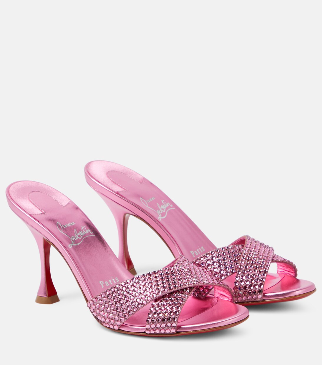 Mariza Is Back embellished suede mules in pink - Christian