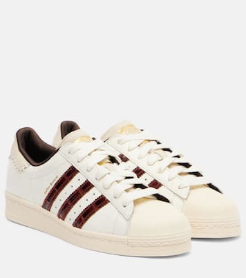 x Wales Bonner Superstar croc-effect leather sneakers in white