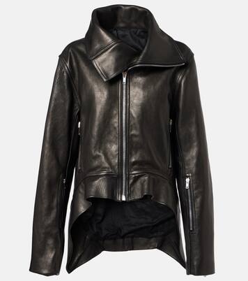 Asymmetric leather jacket in black - Rick Owens | Mytheresa