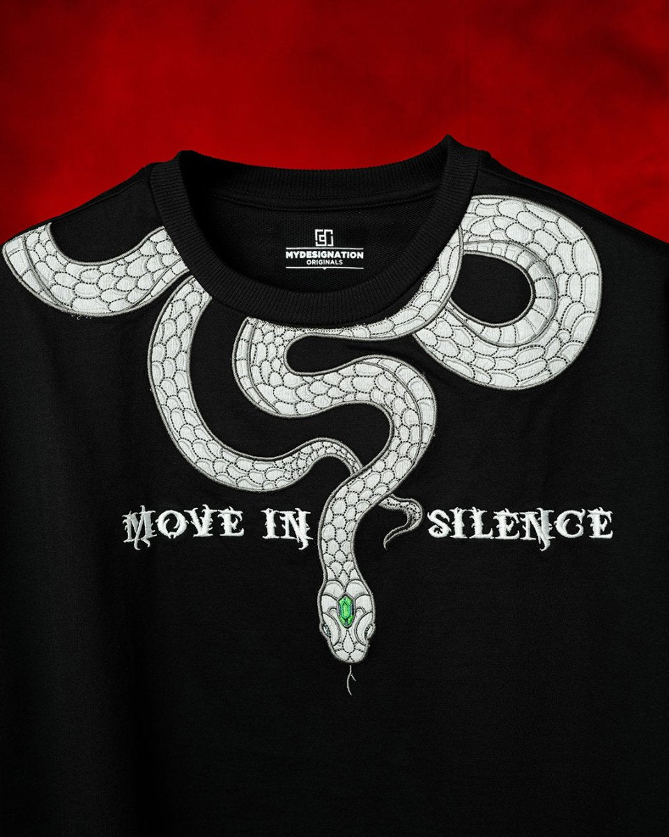 Snake Embroidered Tshirt | Premium Women's Oversized | Mydesignation