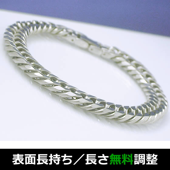 超極太 純チタン喜平ブレスレット 12mm幅 6面ダブル メンズ 22cm