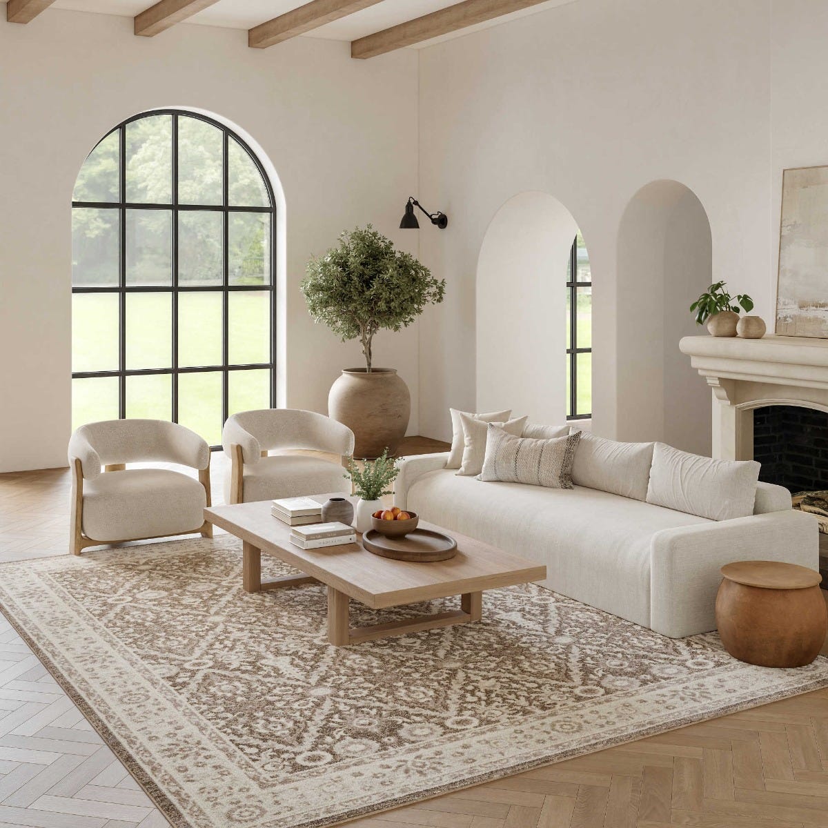 Eco Cycle Ivory Mocha Indoor only Persian Rug, ECY04 | Nourison Home