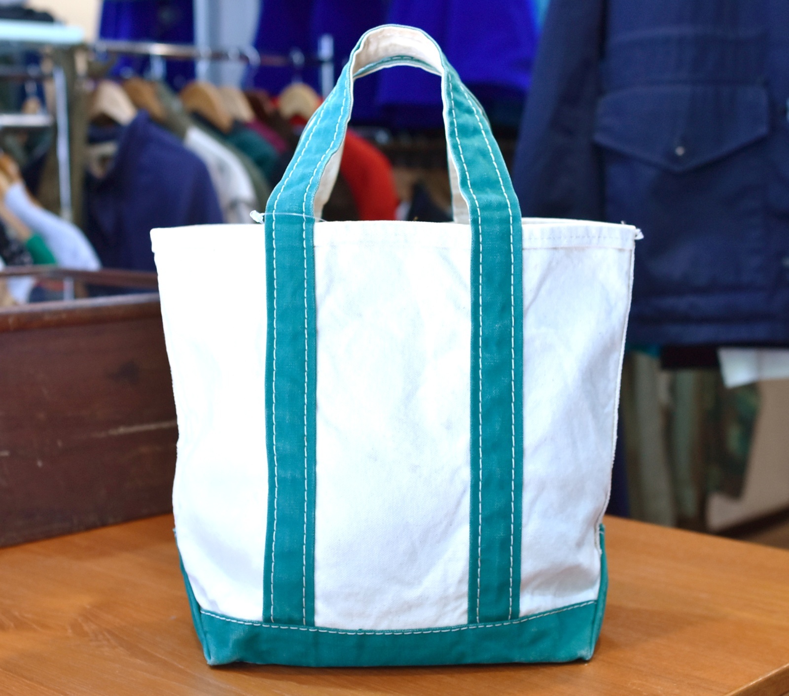 80's【ビンテージ】【L.L.bean】オールド【エルエルビーン】白x緑