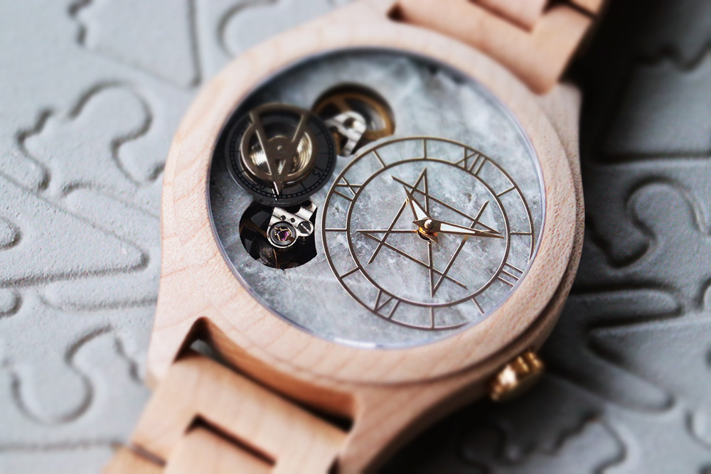 第八回受注新作商品紹介 天然石×天然木 唯一無二の美しい模様の腕時計