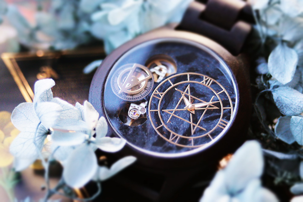 第八回受注新作商品紹介 天然石×天然木 唯一無二の美しい模様の腕時計