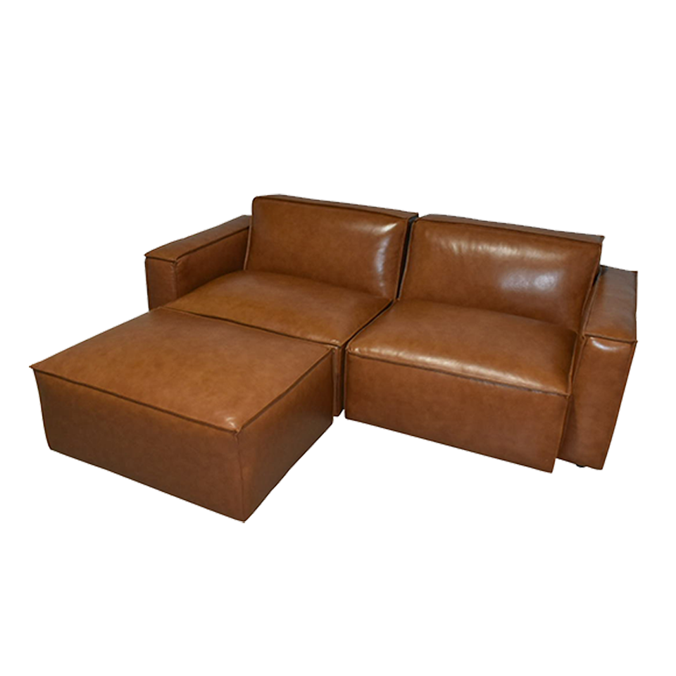 カウチソファZM890【送料・開梱設置無料】ブラウンレザー | NOCE