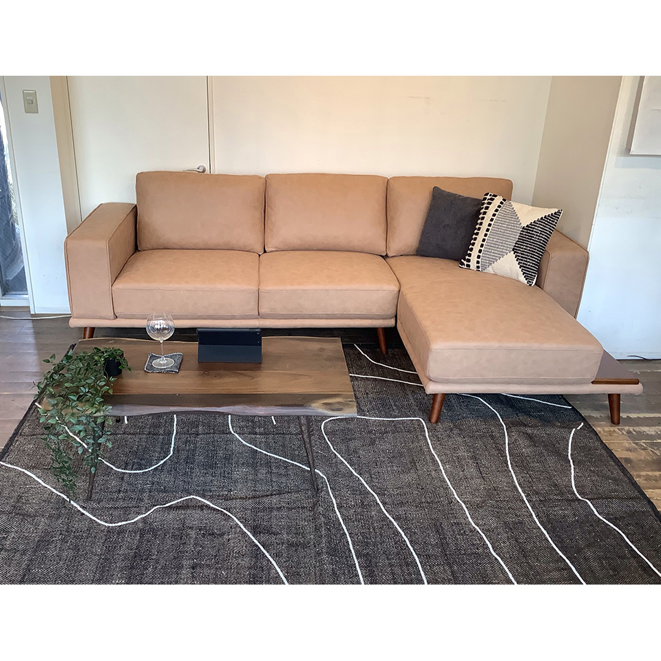 カウチソファV-991【送料・開梱設置無料】ベージュ | NOCEノーチェ