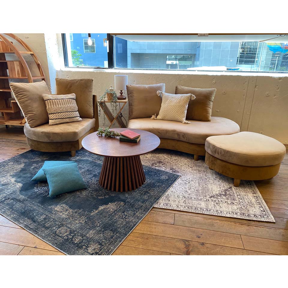 カウチソファM-HY319【送料・開梱設置無料】ダークブラウン/ライト