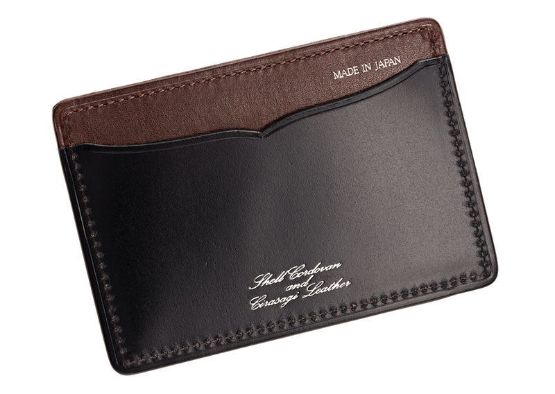 キプリス】パス入れ□オイルシェルコードバン＆シラサギレザー