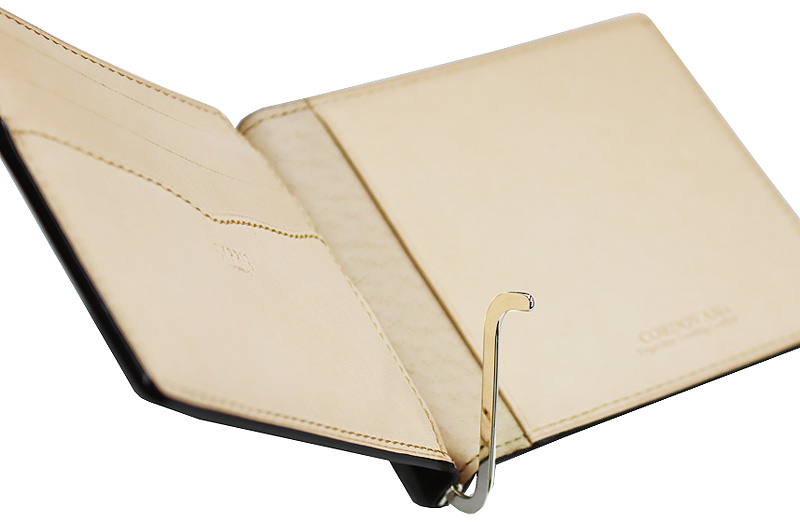 キプリス】札ばさみ/マネークリップ□新コードバン＆ベジタブルタンニン