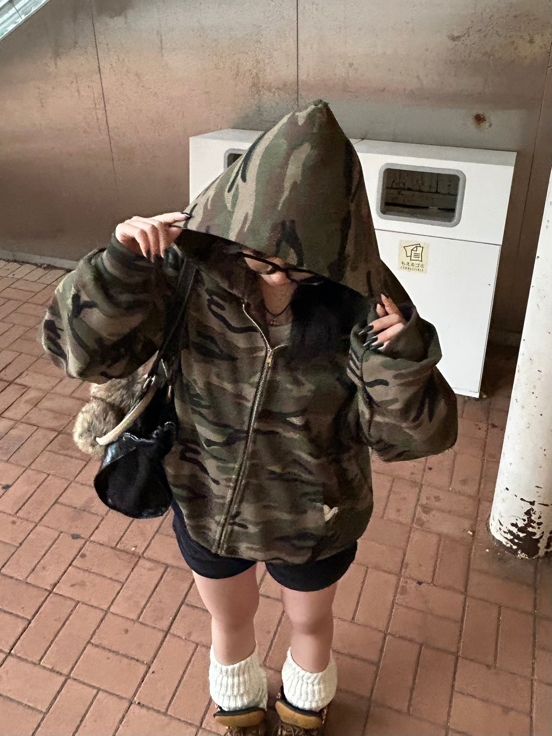 ボックスシルエット・カモフラージュジップパーカー MI-07