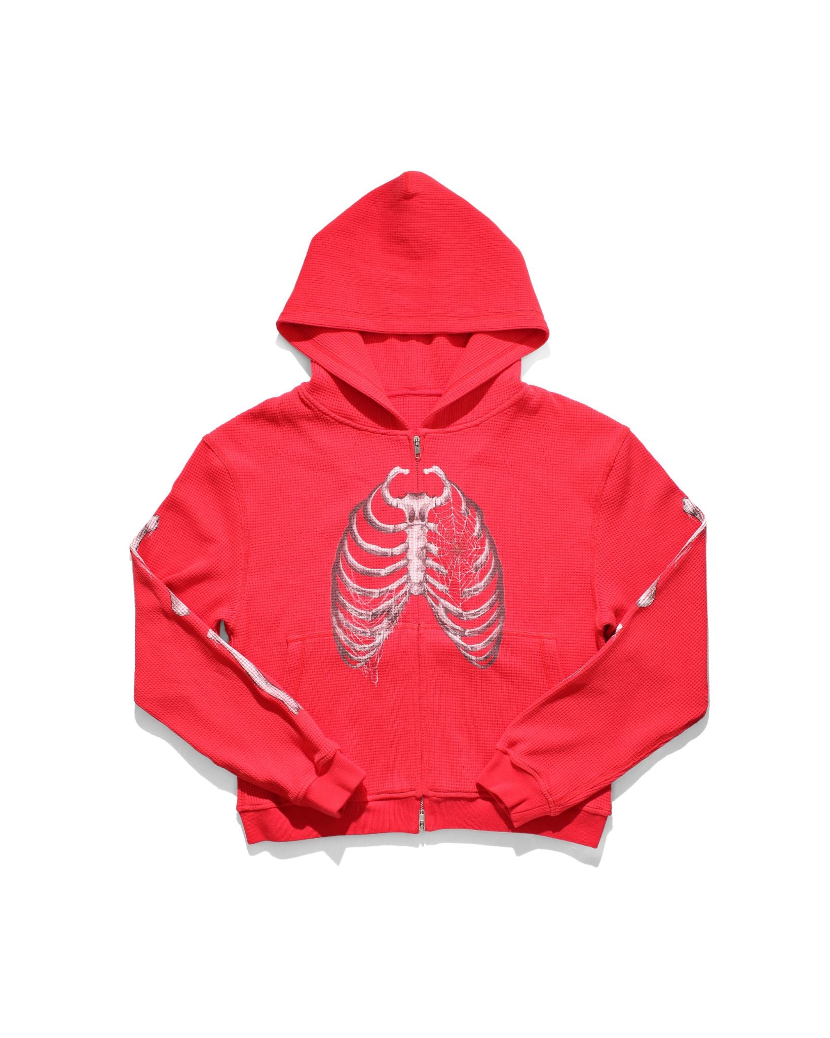 BONE THERMAL ZIP-UP HOODIE – RED – NOREMID