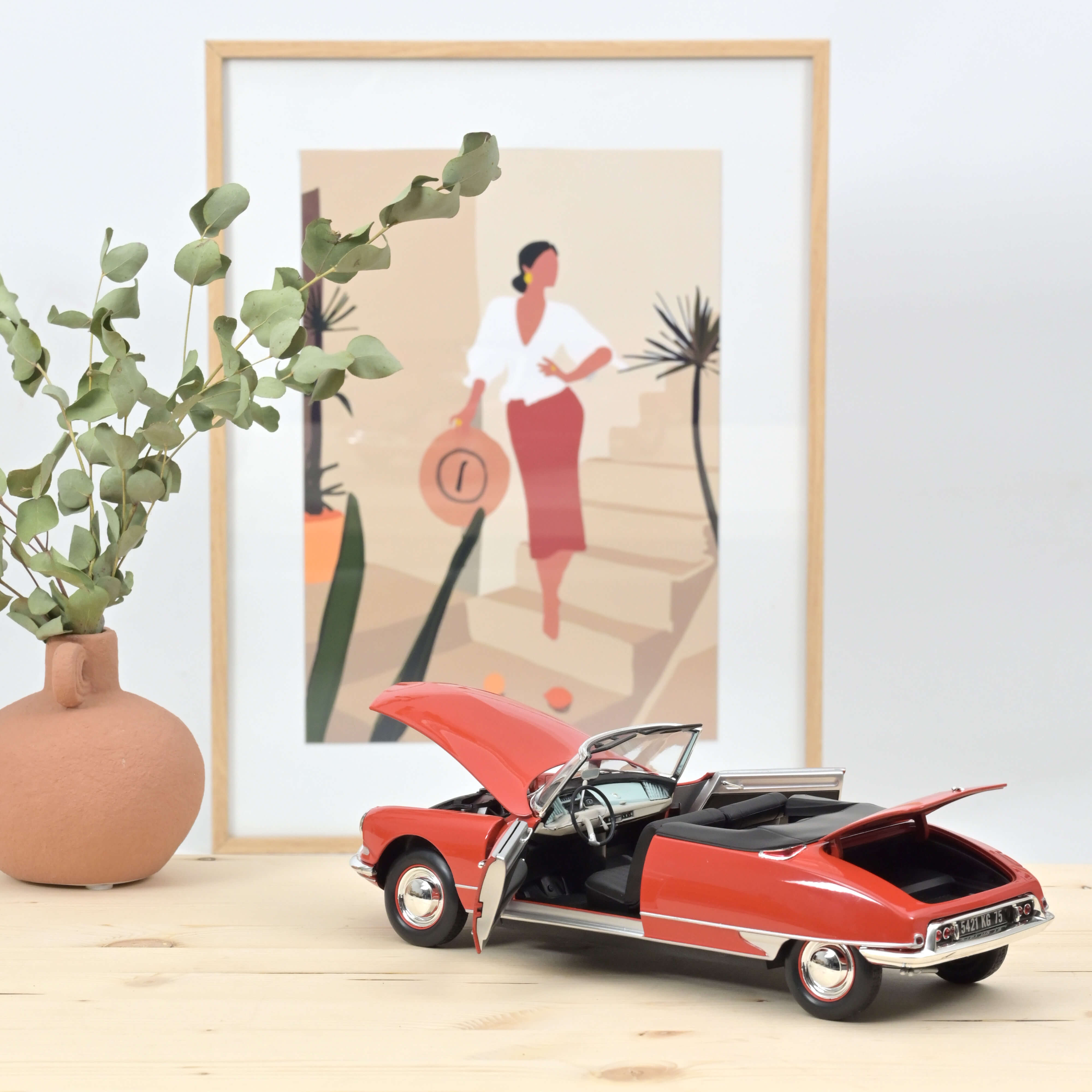Citroën DS 19 Convertible 1961 Corail Red 1:18 – Norev