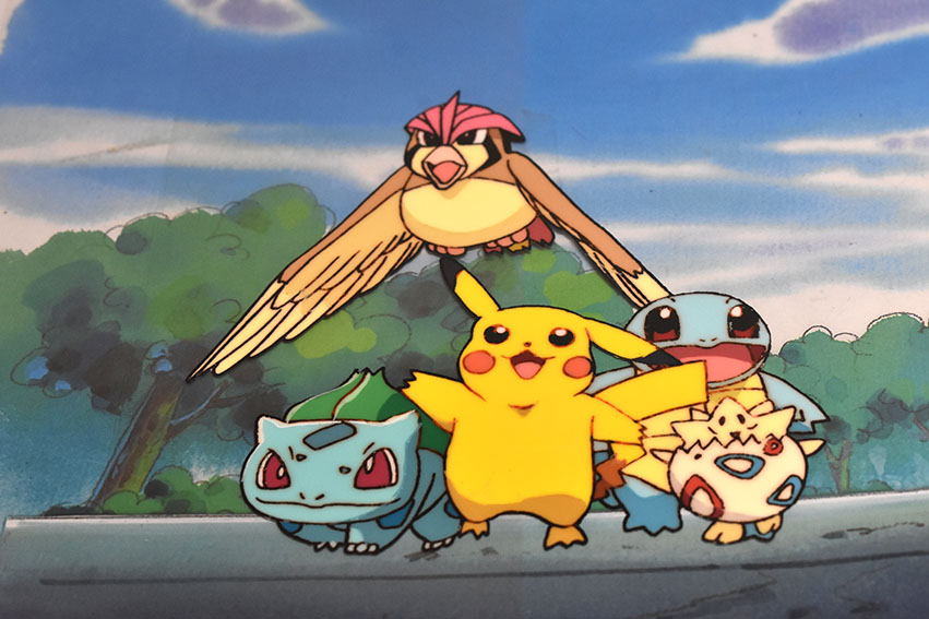 ポケットモンスターセル画「ピカチュウ、トゲピー、ゼニガメ他