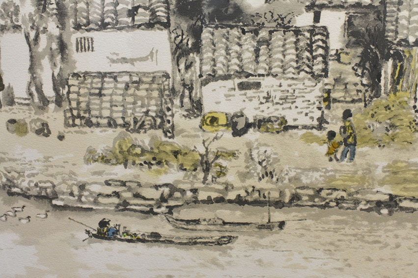 高山辰雄版画額「春の浅い日（紹興）」 | Natsume Books