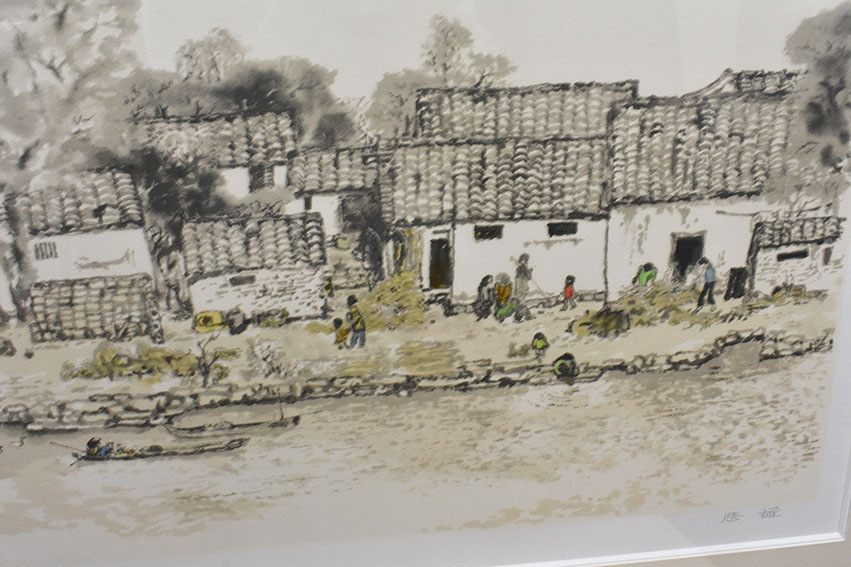 高山辰雄版画額「春の浅い日（紹興）」 | Natsume Books