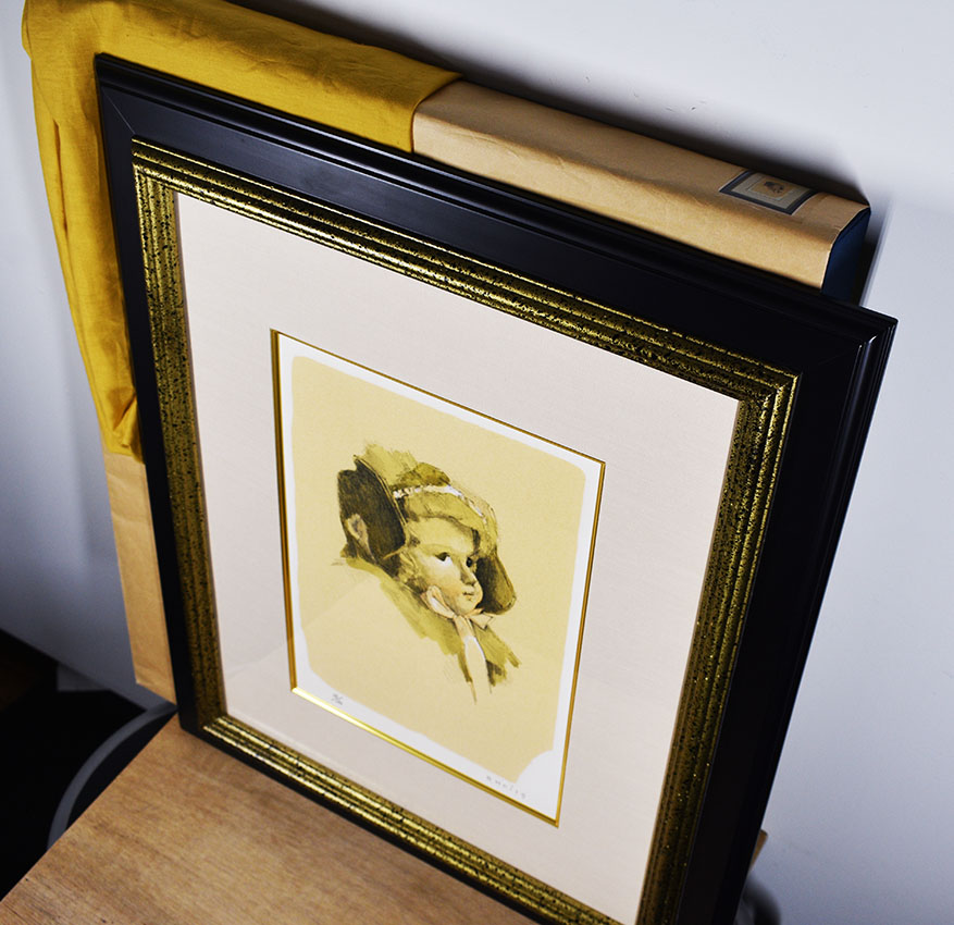 小磯良平版画額「リボンの人形」 | Natsume Books