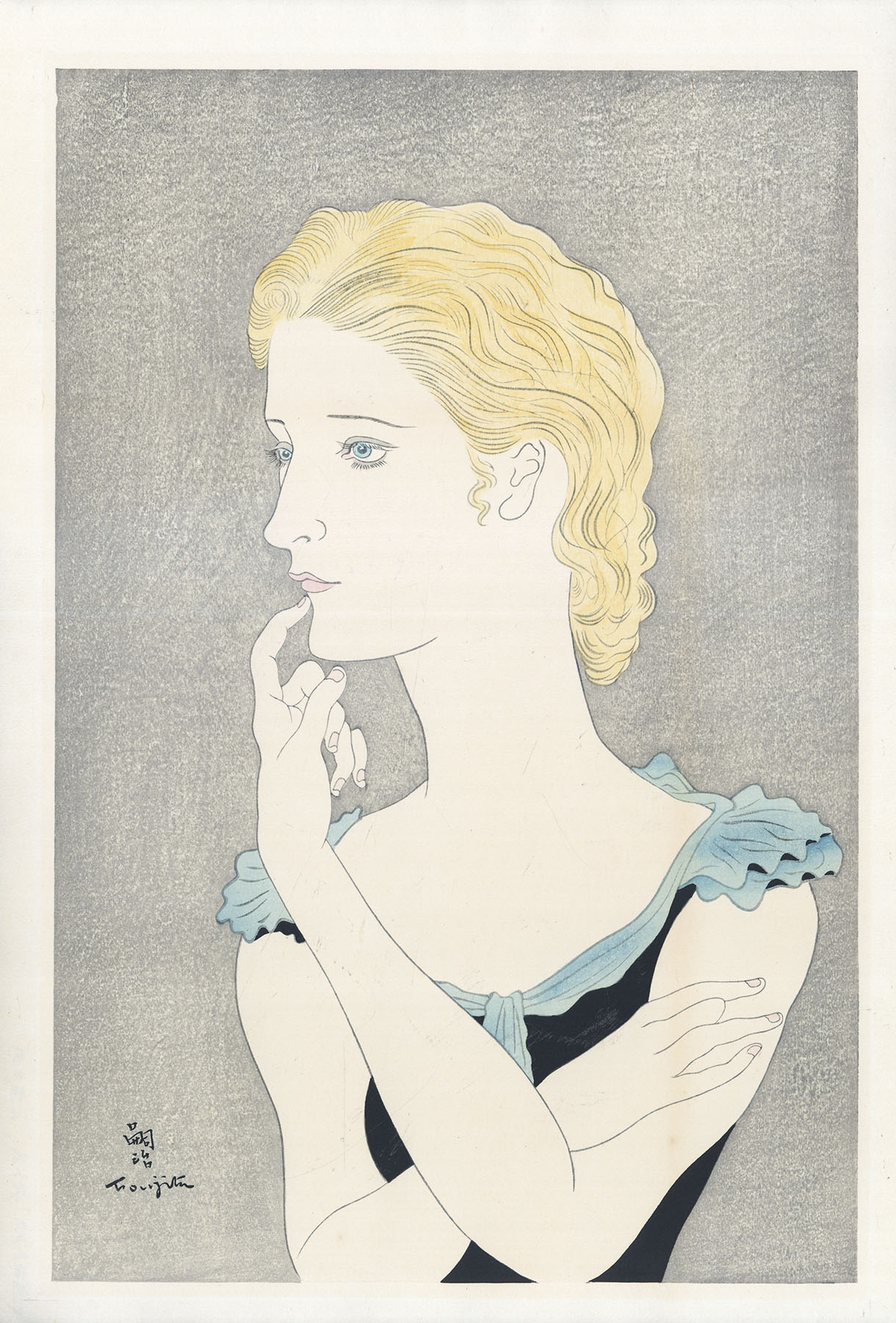 藤田嗣治版画「婦人像」 | Natsume Books