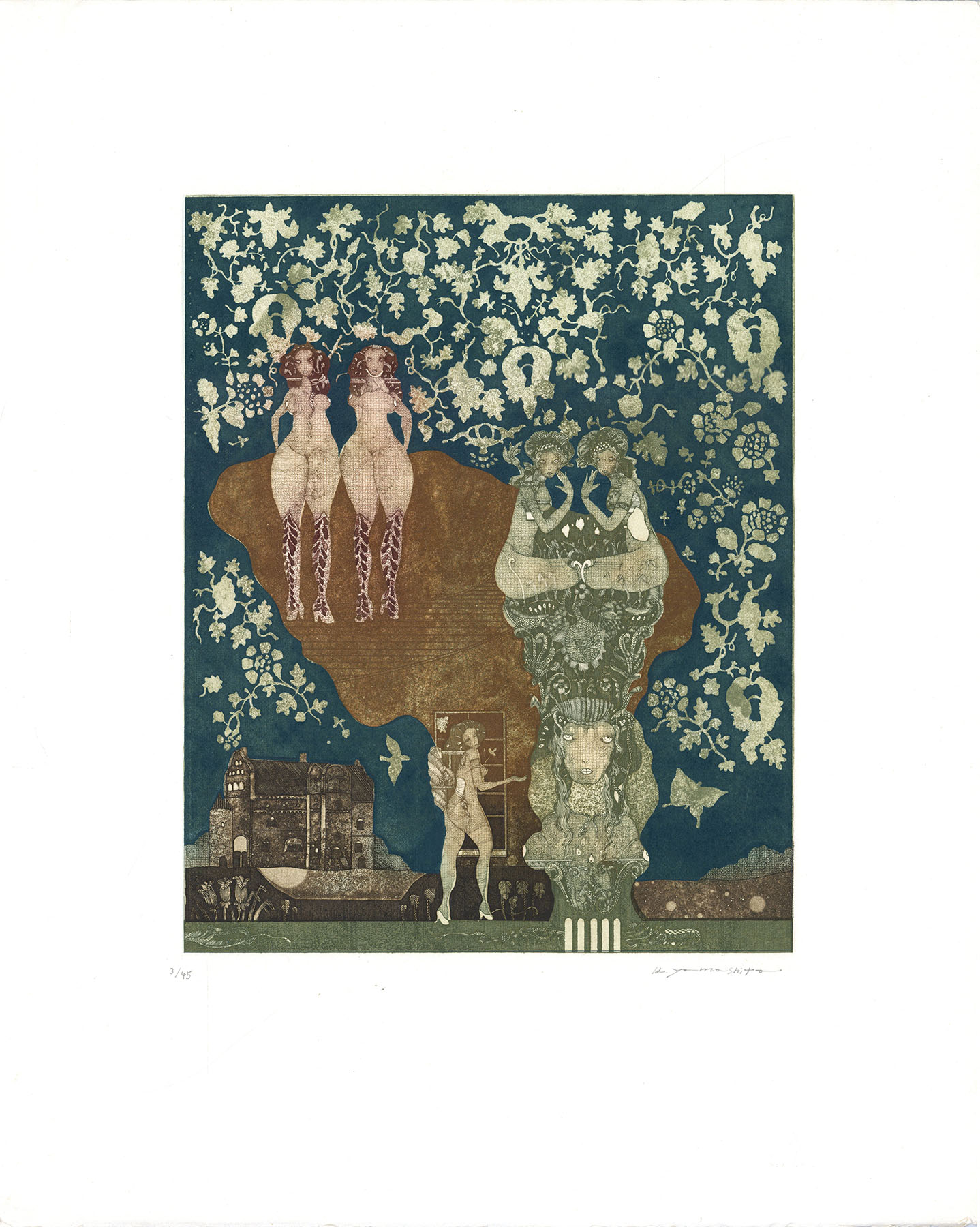 山下清澄版画「想像の様な女達XI」 | Natsume Books