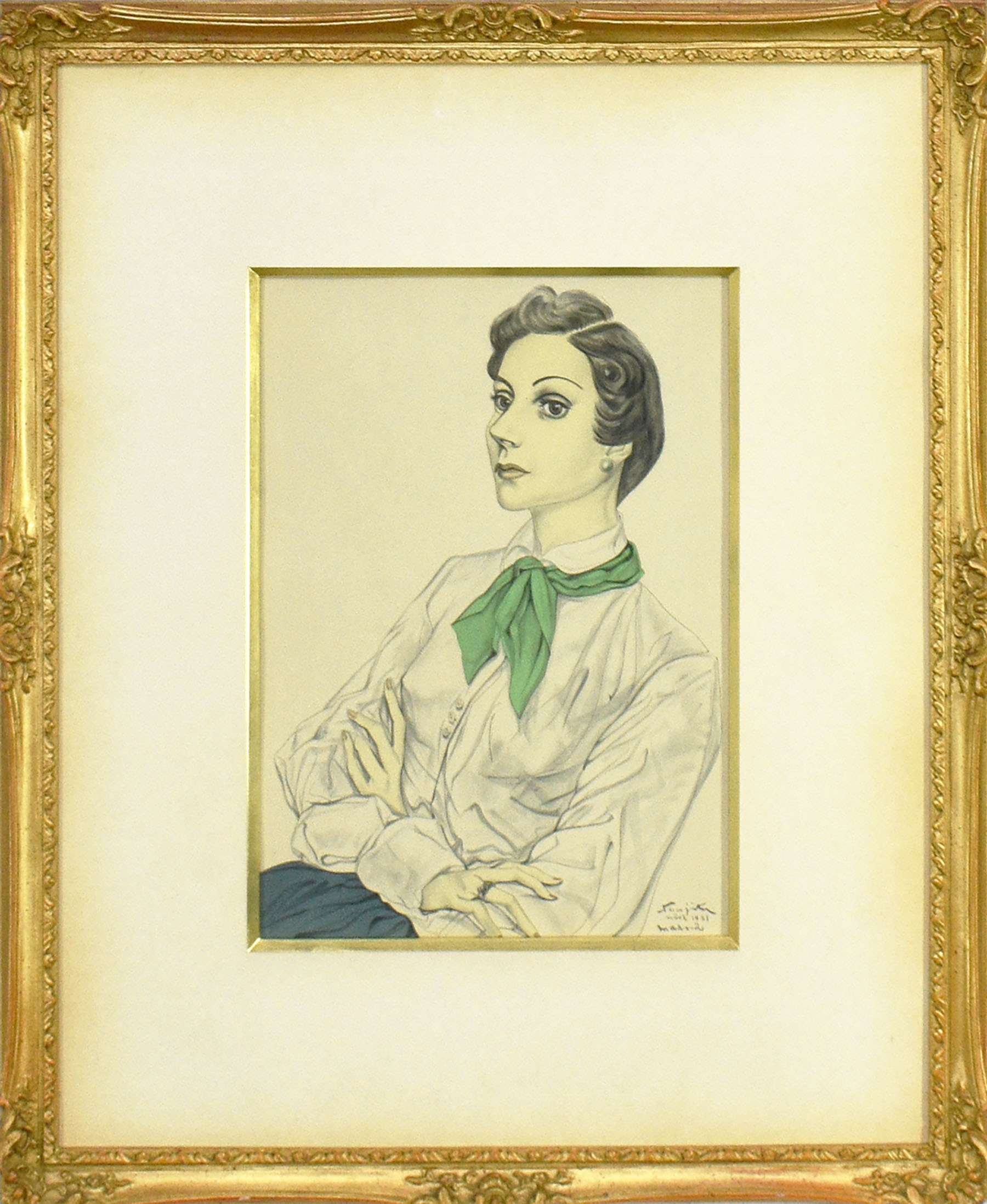 藤田嗣治版画額「コンチータ・モンテス夫人の肖像」 | Natsume Books