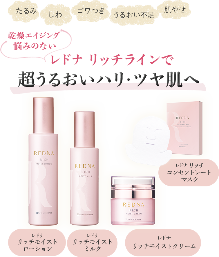 レドナ リッチラインで超うるおいハリ・ツヤ肌へ | 低刺激スキンケア