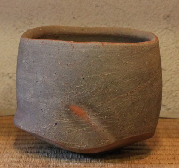 隠崎隆一 作 備前大花入 共箱 高さ 33cm 希少大作 隠崎隆一 作 備前大