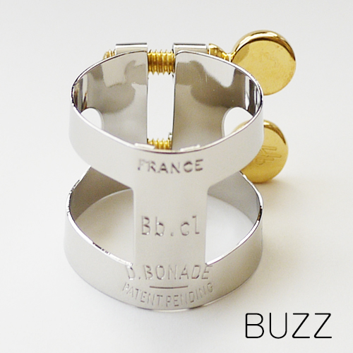 BUZZ B♭クラリネットリガチャー プラチナ PTP R｜ 管楽器専門店 永江楽器