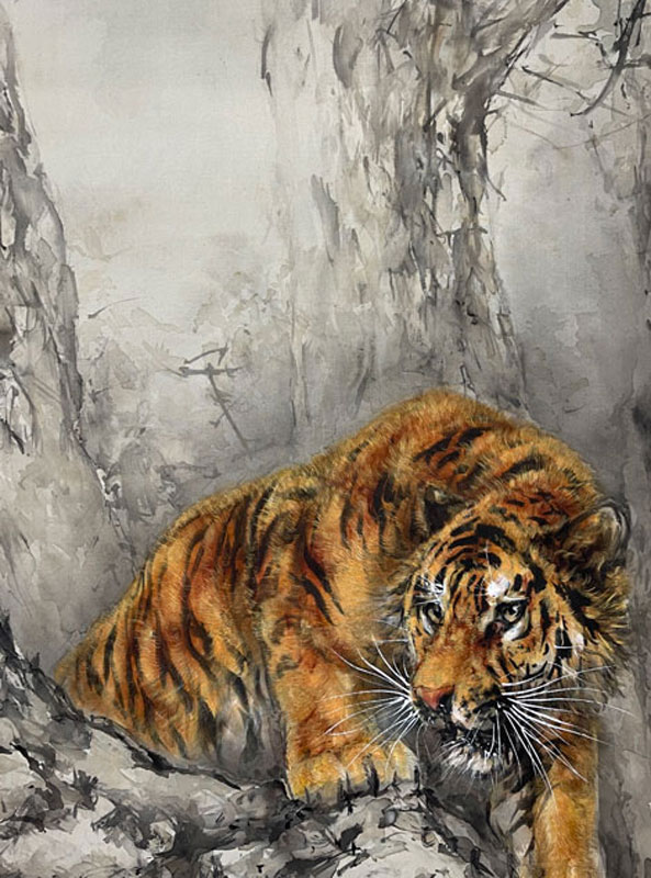 大橋翠石 林間双虎図/Web書画ミュージアム