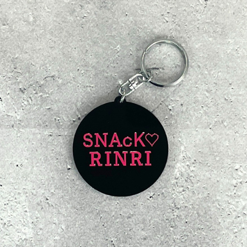 5㎝角内】名入れブラックアクリルキーホルダー<二重リング>（50コ