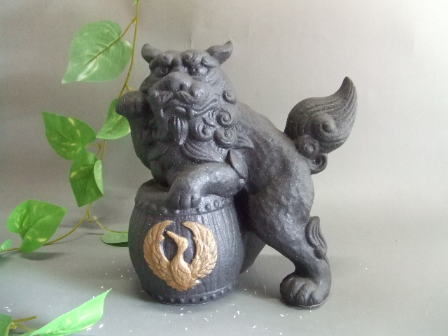 唐獅子シーサー（黒炭色）｜中村陶器 信楽焼の通販サイト （滋賀/陶器