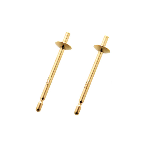 K18 PE (0.7X12.5) 直結2.5mm皿ピアスポスト: K18(18金)│アクセサリー