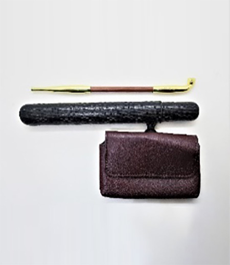 宝船 腰差し煙草入れ・丸福煙管（茶×金） 柘製作所-商品詳細：浅草中屋