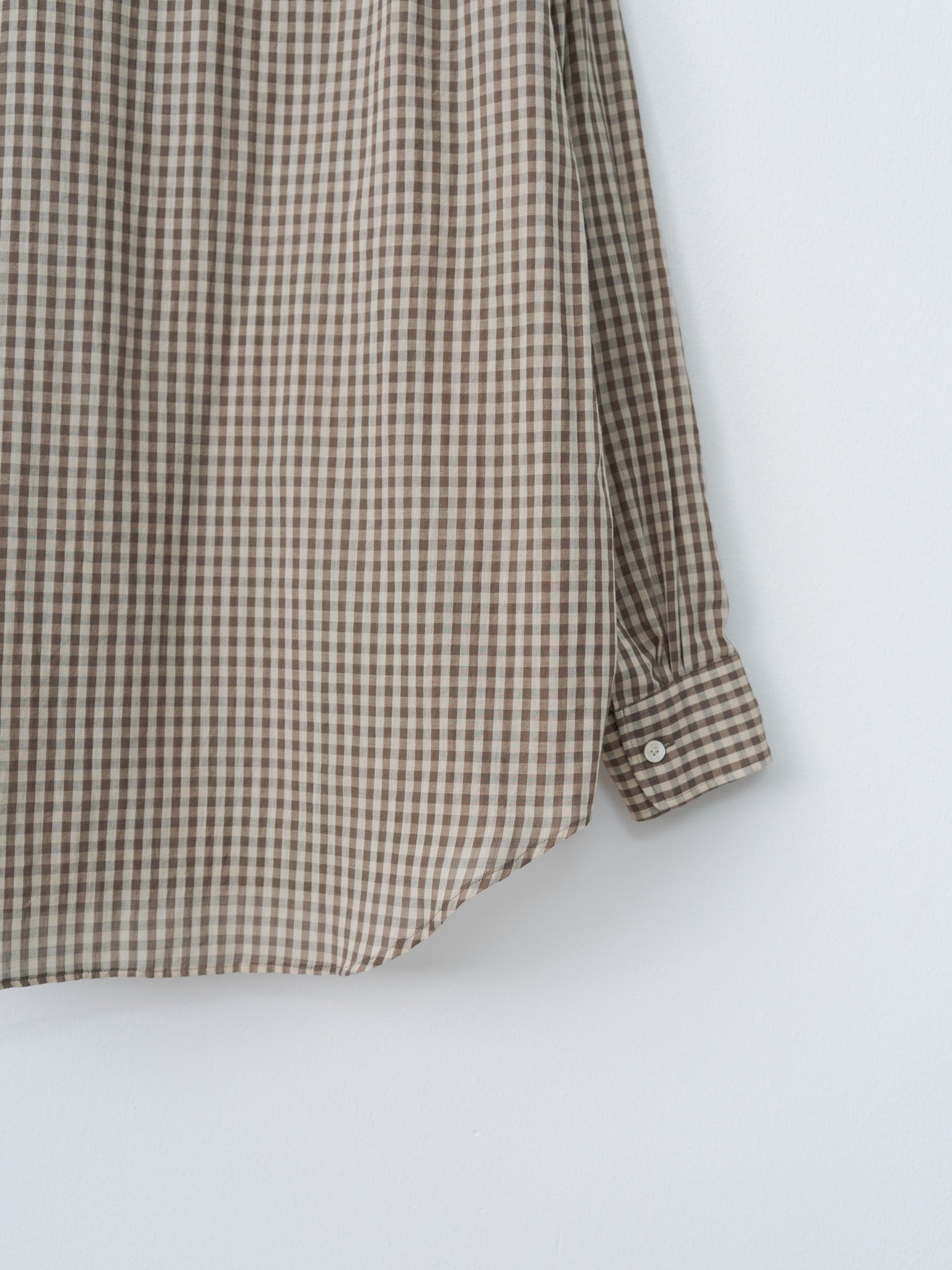 Namu Shop - Auralee Airy Light Cotton Check Big Shirt - Brown