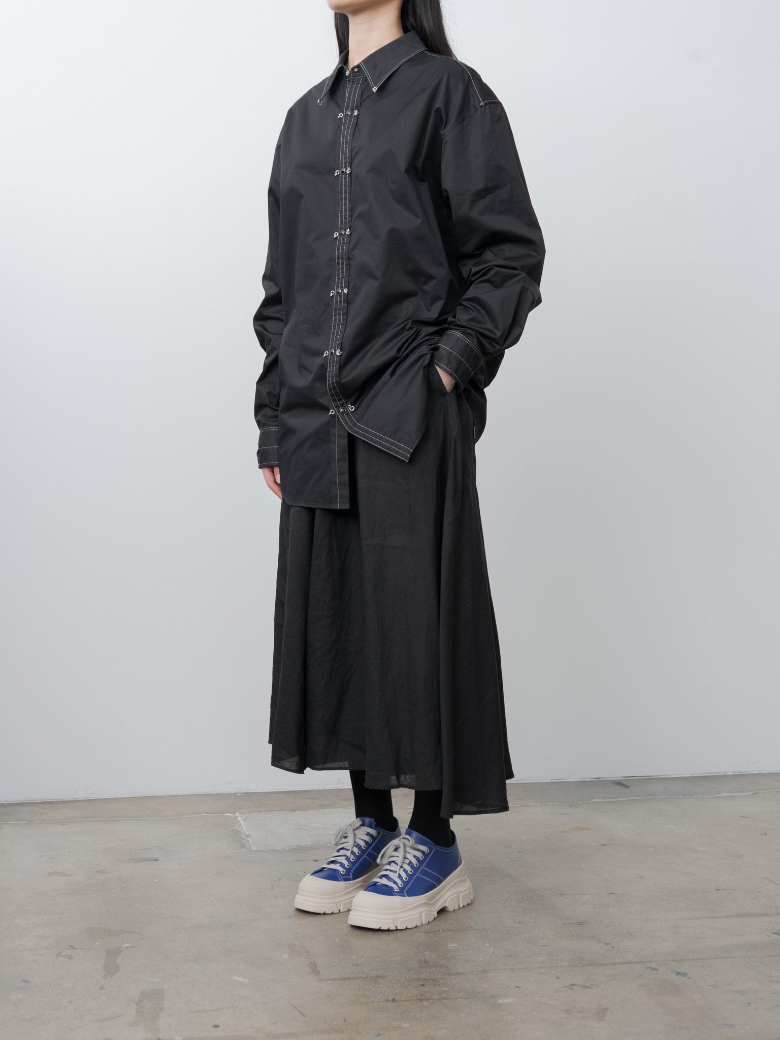 Namu Shop - Lemaire Embellished Metal Shirt - Black