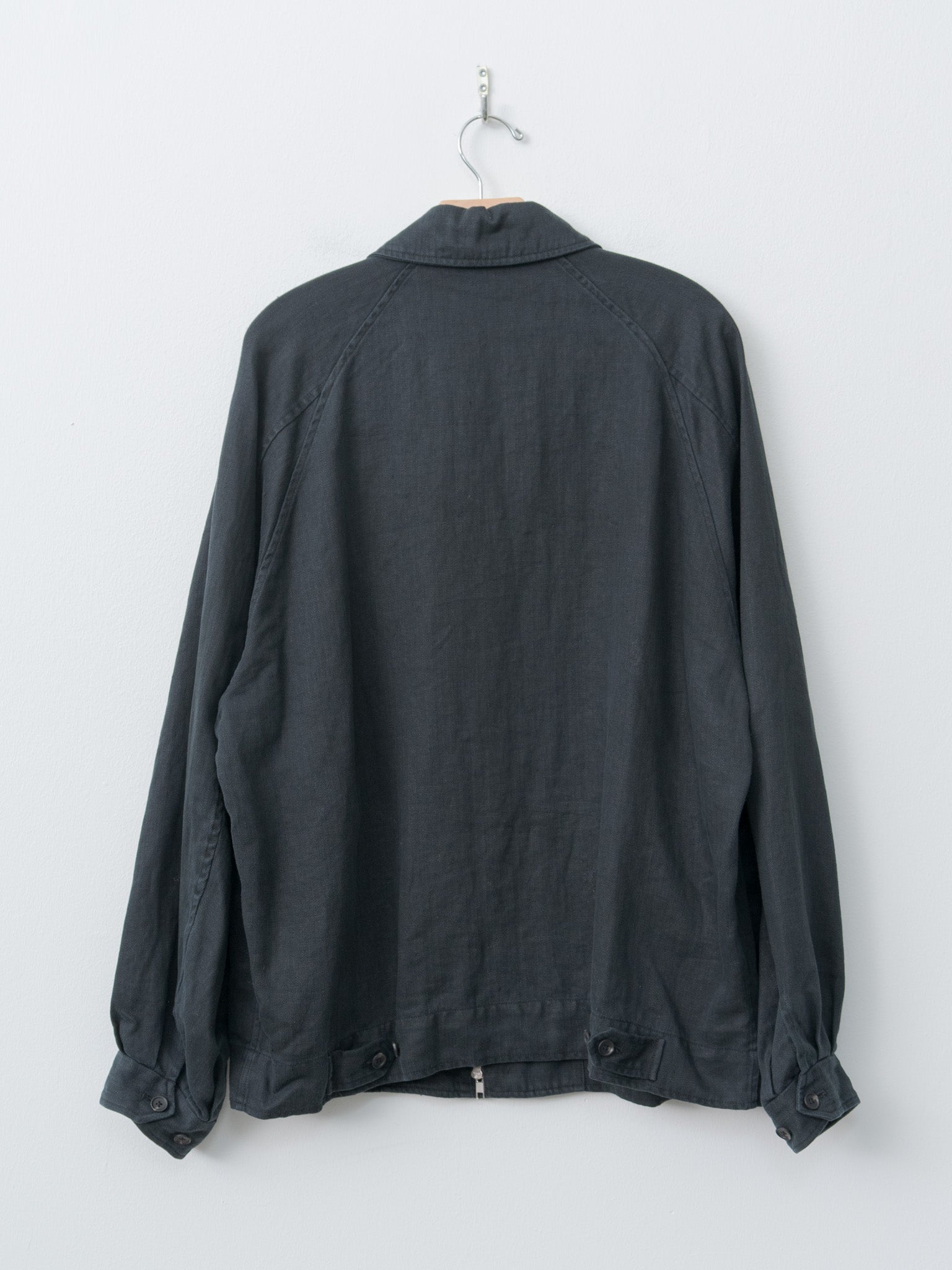Namu Shop - ssstein Heavy Linen Herringbone Zip Jacket - Black