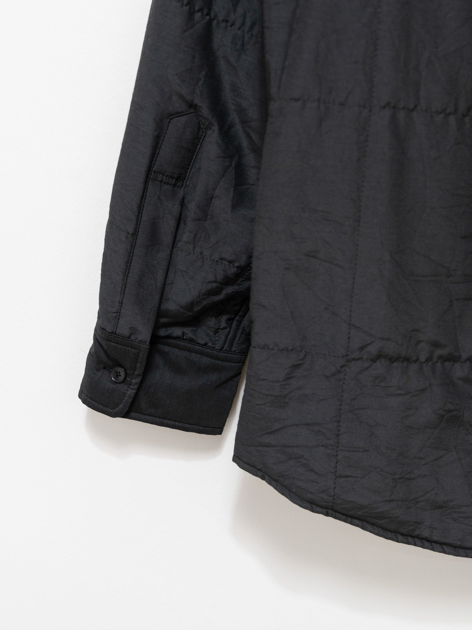 Namu Shop - Auralee Quilted Light Silk Cotton Shirt - Ink Black