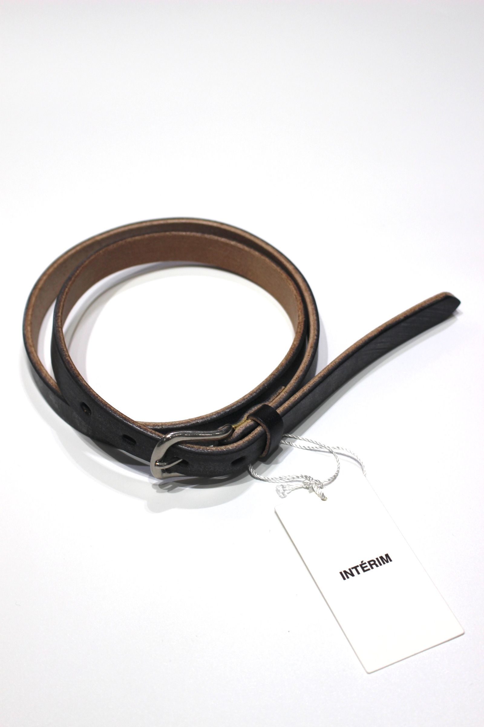 INTERIM - 20mm OAK BARK LEATHER BELT | BLACK | ベルト | 幅2.0cm