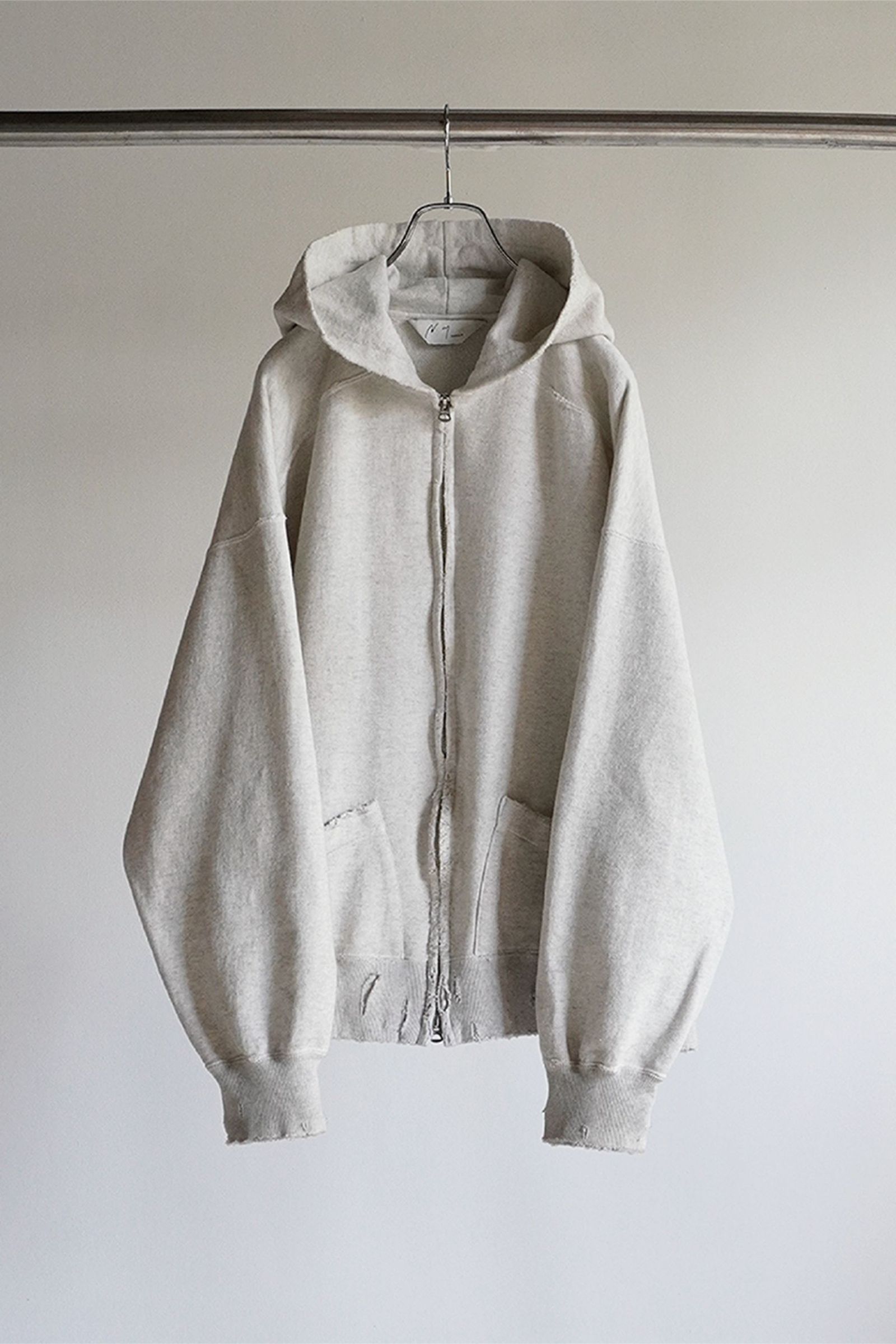 ANCELLM - CRASH ZIP HOODIE | HEATHER WHITE | パーカー | NapsNote