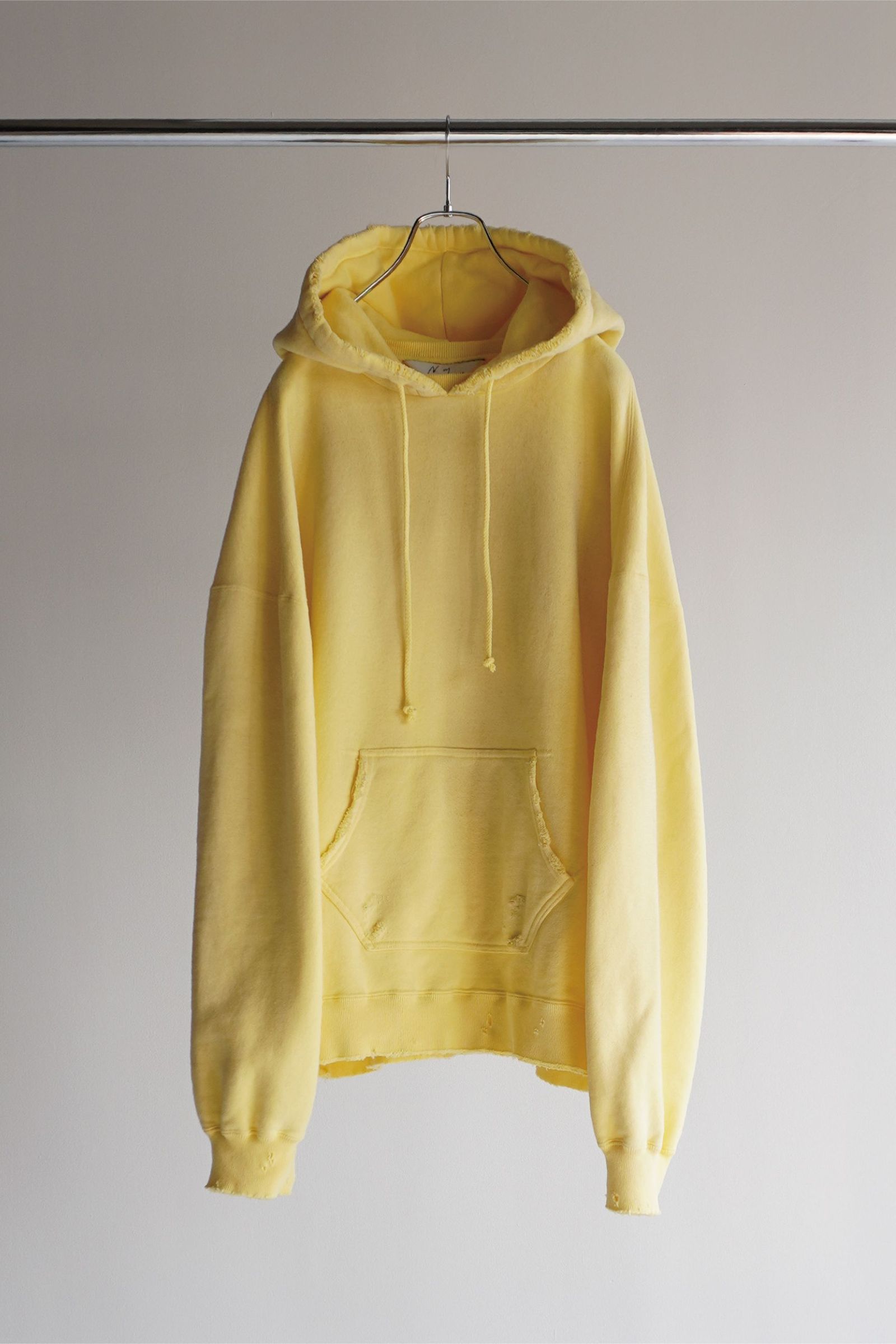 ANCELLM - DYED DAMAGE HOODIE/YELLOW | NapsNote