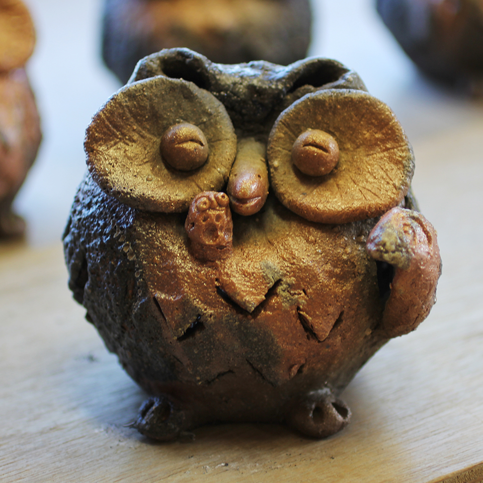 フクロウの陶器が焼き上がりました。 - 成竹窯 - 陶芸・窯元（福岡県