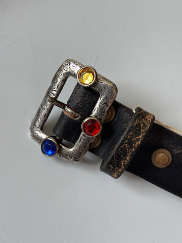 KAPITAL（キャピタル） オイルレザースタッズディスコバックルベルト