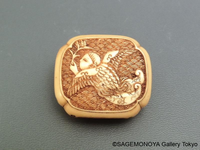 天人図－饅頭・柳左・鏡蓋根付｜根付専門店「提物屋」