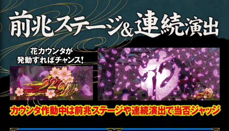 前兆ステージ＆連続演出｜戦国パチスロ花の慶次 〜天を穿つ戦槍〜 剛弓