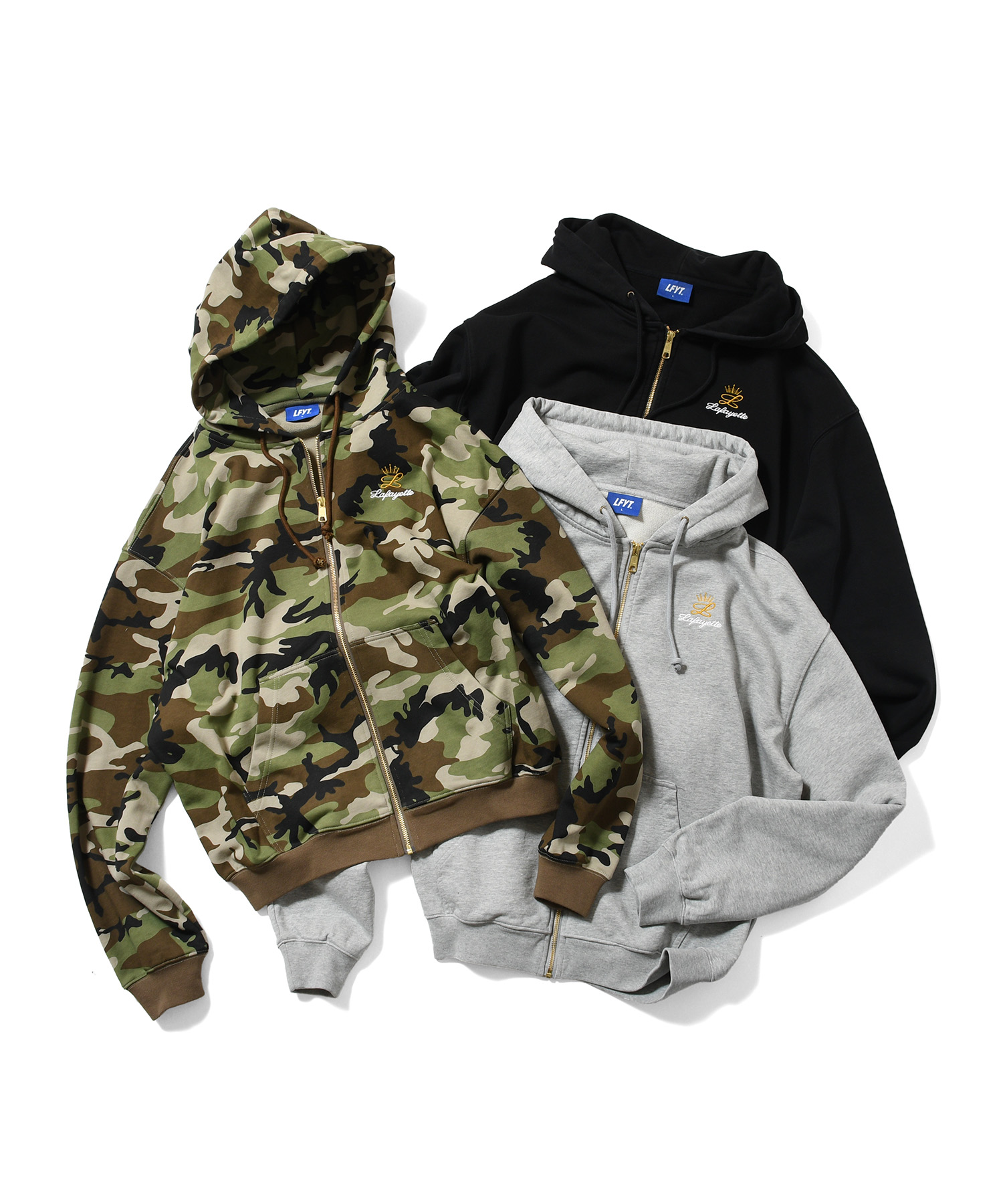 LFYT(ラファイエット) ジップフーディー GOLD L LOGO ZIP HOODIE
